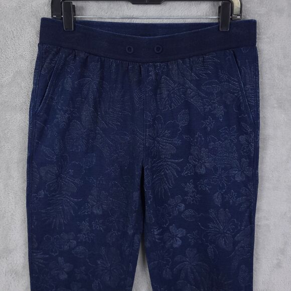 Tommy Bahama Indi Floral Sweatsuit Indigo Pullover Jacket Large & Jogger Small - Picture 14 of 16